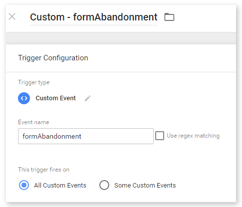 formAbandonment trigger