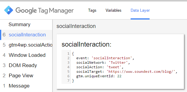 Social Interaction Event in DataLayer