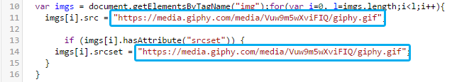 edit img link in script