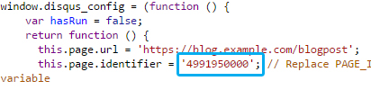 Disqus page identifier