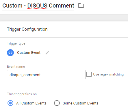 disqus custom event trigger in Google Tag Manager