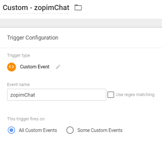 Custom Trigger - zopimChat
