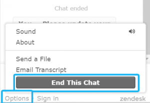 End Zopim Chat