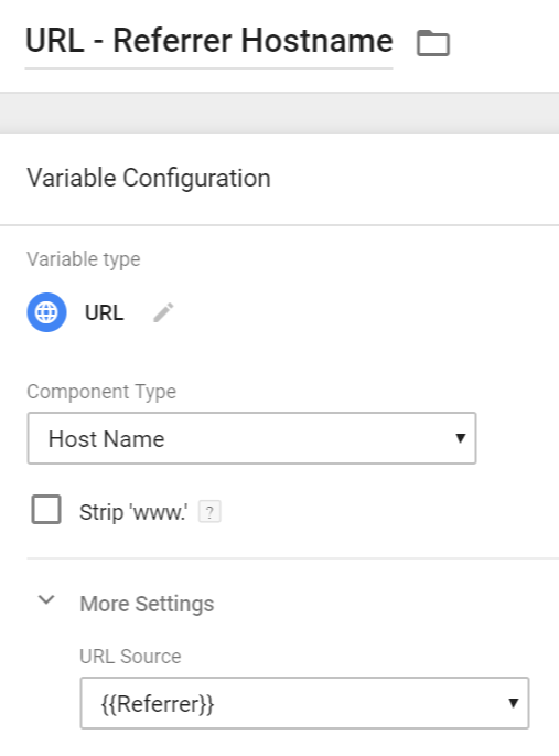 URL variable - Referrer Hostname