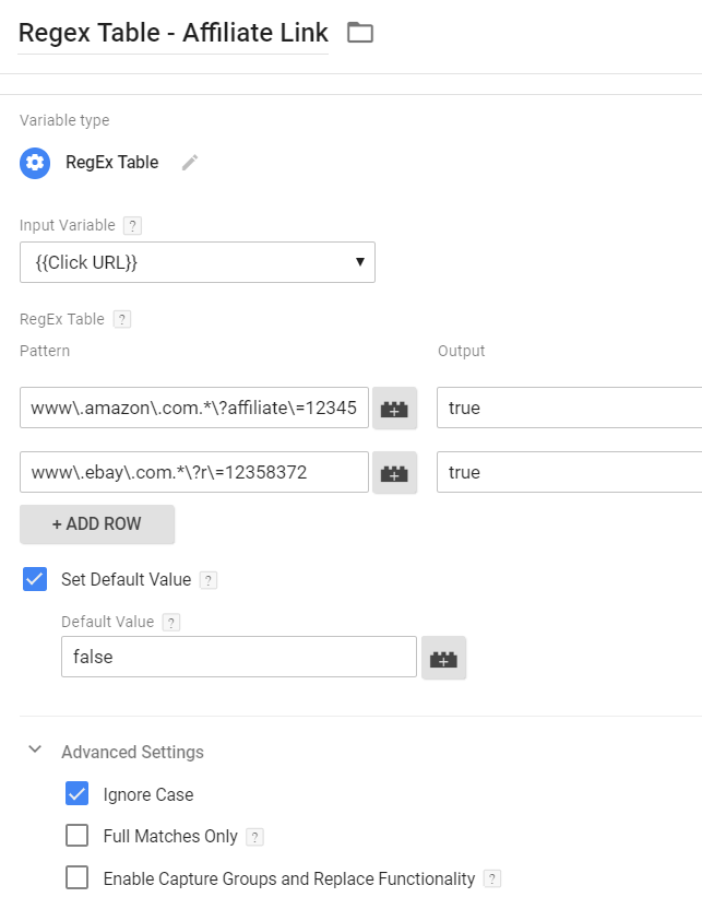 Regex Table - Affiliate Link