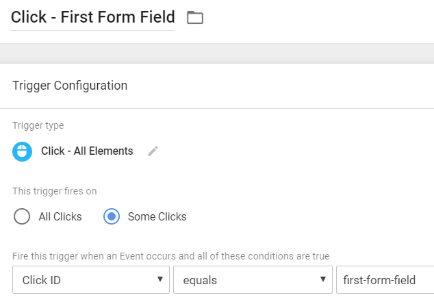 Click Trigger - First Form Field