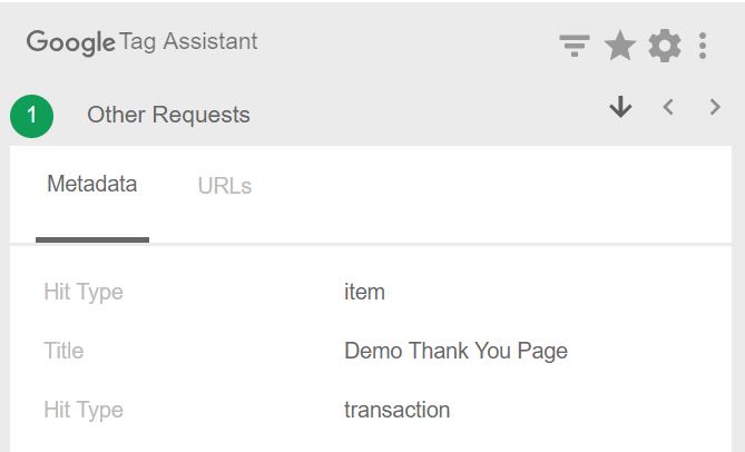 Tag Assistant - Transaction