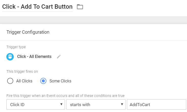 Click Trigger - Add to cart button