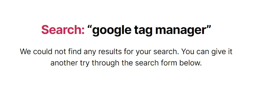 zero search results