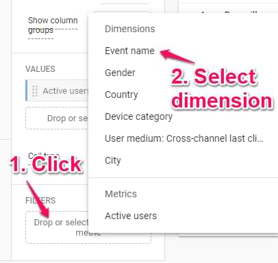 filter in google analytics 4 exploration report