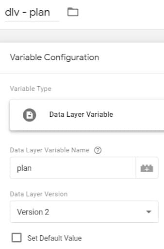 dataLayer variable configured