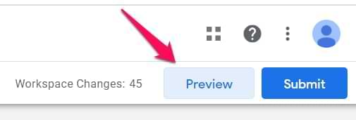 Preview button of Google Tag Manager's Debug mode