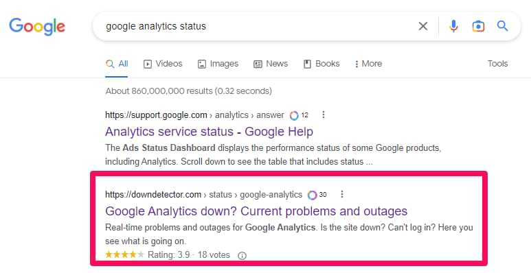 google live visit data not working