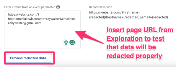Data Redaction in Google Analytics 4